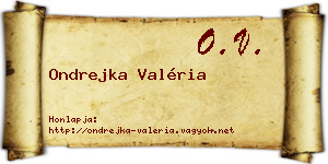 Ondrejka Valéria névjegykártya